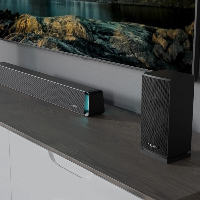 VipMarketim MIKADO MD-SBT35 160W 5+1 Masaüstü BT/AUX/USB/HDMI/OPTICAL Soundbar Siyah Kasa Ev Sinema Sistemi(1923)