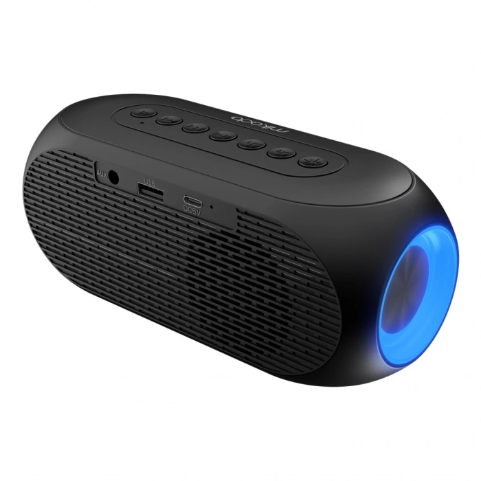 VipMarketim MIKADO MD-W7 Siyah 5W FM Radyo USB AUX Bluetooth Kablosuz Taşınabilir 1200mAh Batarya Alarmlı Saat Derece ve Speaker(1923)