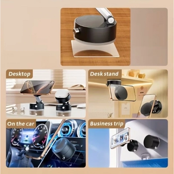 VipMarketim Mıknatıslı Katlanabilir Telefon Tutucu - Torpido ve Cam Uyumlu