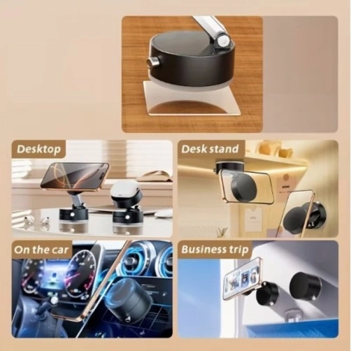 VipMarketim Mıknatıslı Katlanabilir Telefon Tutucu - Torpido ve Cam Uyumlu