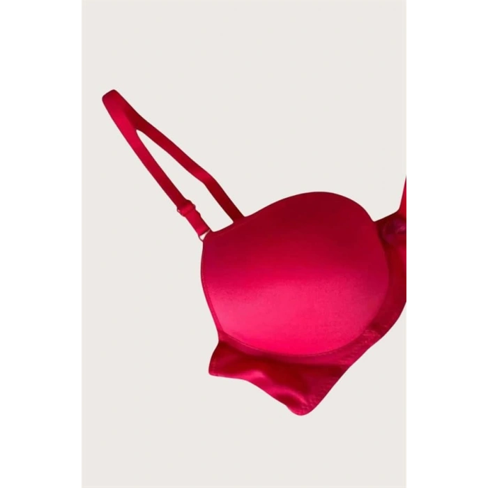 VipMarketim  Mikro Kumaş Push Up Dolgulu Balenli Günlük Tek Destekli Sütyen