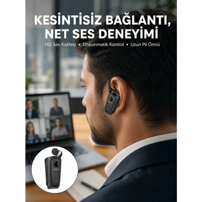 VipMarketim Mikrofonlu Makaralı Bluetooth Kulakiçi Kulaklık Android ve İOS Uyumlu Yeni Nesil