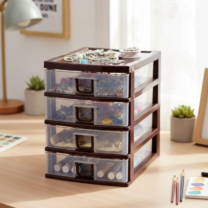 VipMarketim Mini 4 Çekmeceli Komidin Organizer