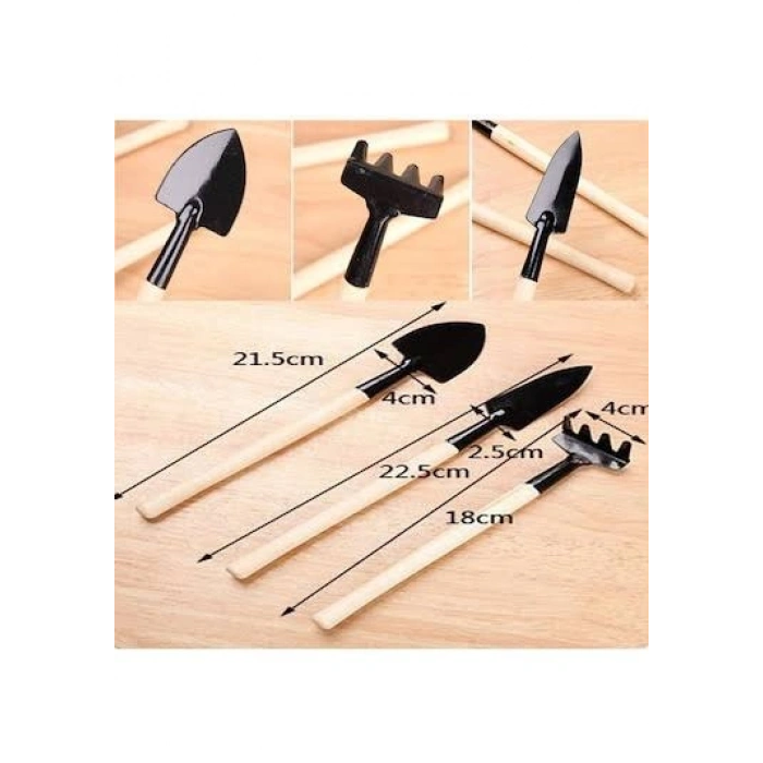 VipMarketim Mini Ahşap Hobi Bahçe Seti 3 Parça