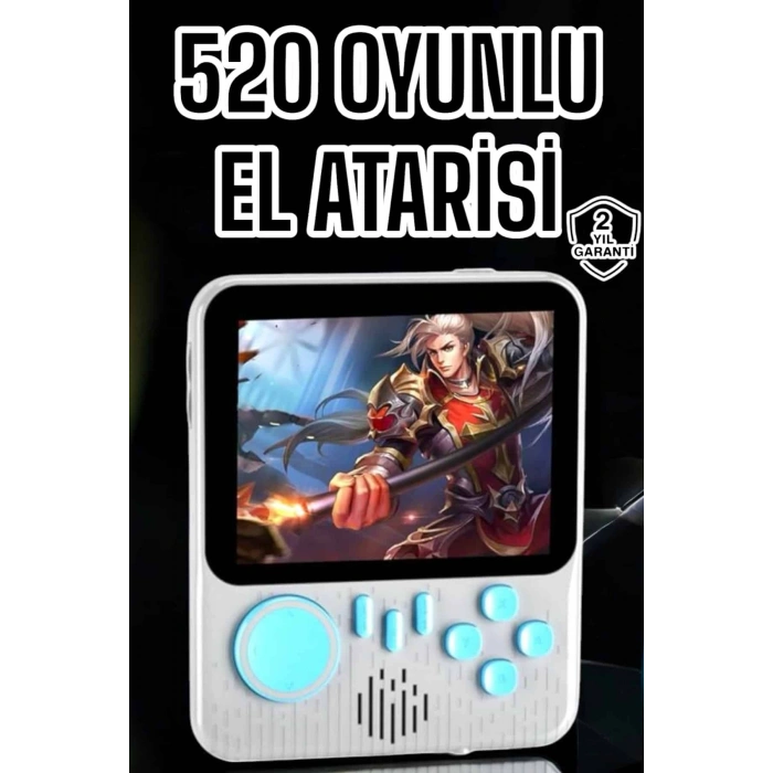 VipMarketim Mini Atari El Atarisi 3.5 inç Ekran Çift Konsol 666 Adet Retro Oyun Gameboy El Atarisi