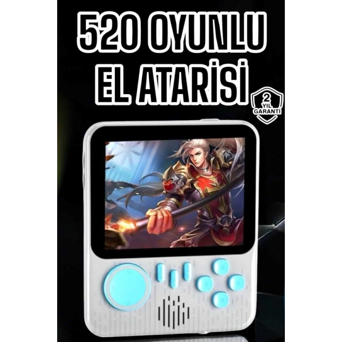 VipMarketim Mini Atari El Atarisi 3.5 inç Ekran Çift Konsol 666 Adet Retro Oyun Gameboy El Atarisi