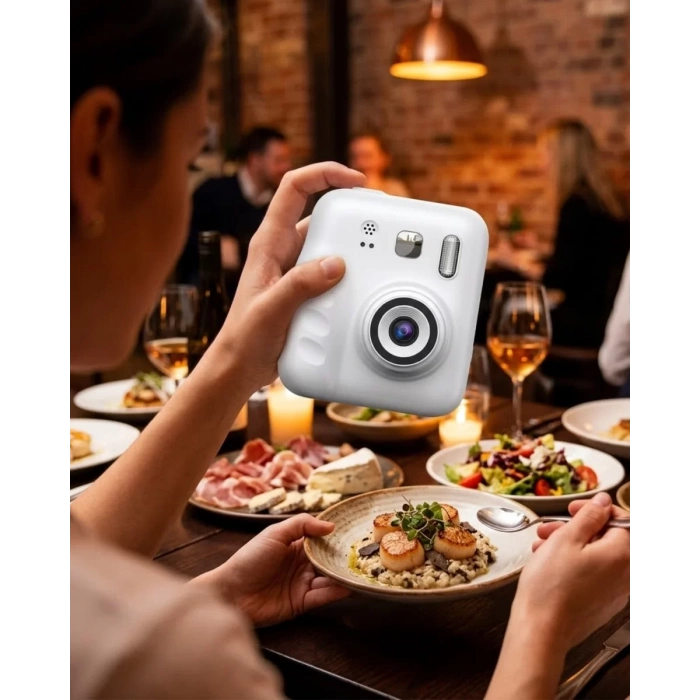 VipMarketim Mini Çocuk Fotoğraf Makinesi Baskı Özellikli Video Çekim 4 Kağıt Rulo Hediyeli