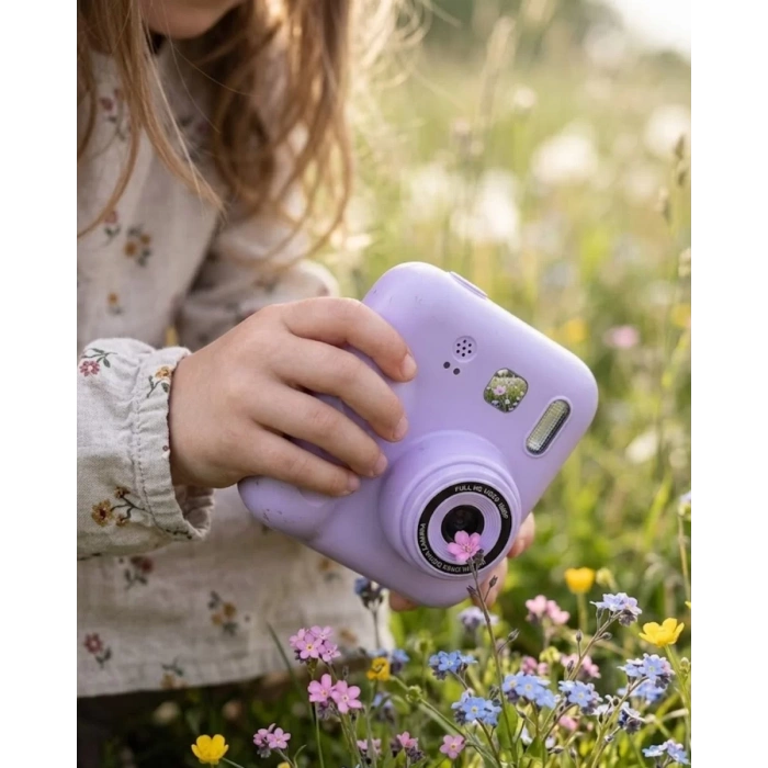 VipMarketim Mini Çocuk Kamerası Fotoğraf Video Çekim 4 Rulo Kağıt ve 5 Kalem Hediyeli