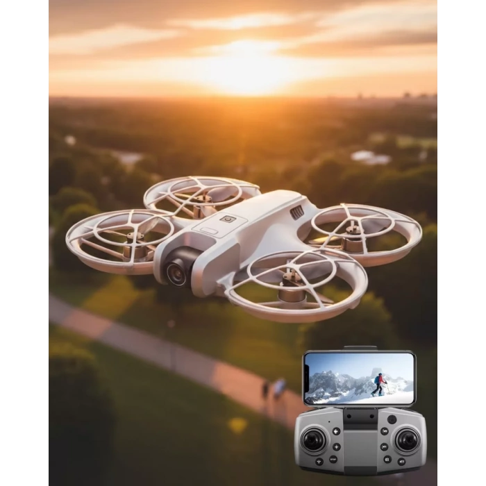 VipMarketim Mini Drone Kameralı Headless Mod LED Işıklı Akıllı Uçuş Sistemi