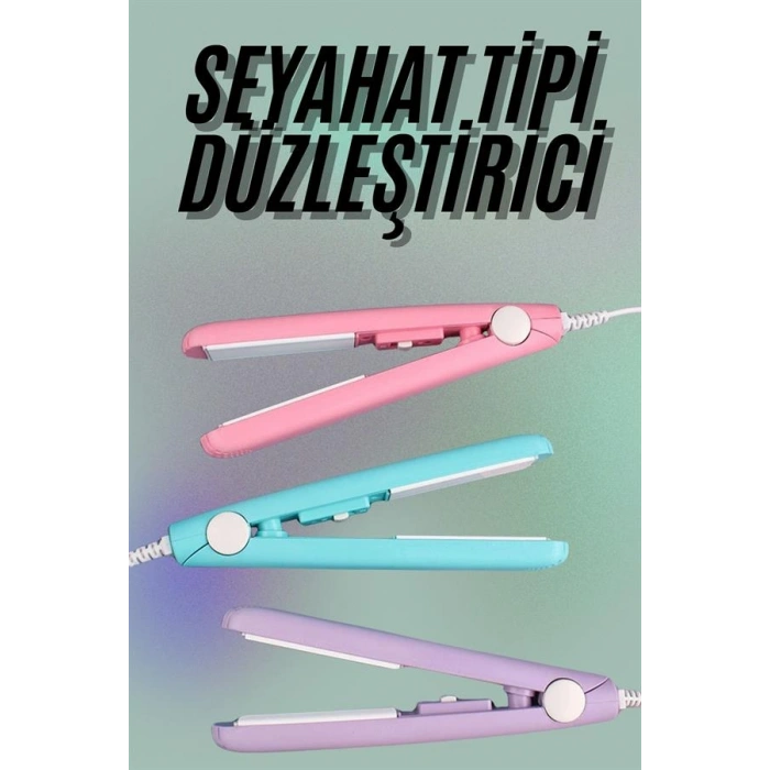 VipMarketim Mini Düzleştirici Seramik Kaplama Seyahat Tipi Elektriklenme Karşıtı