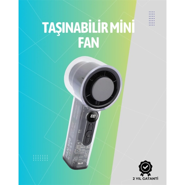 VipMarketim Mini El Fanı | 3000mAh Pil | Type-C Şarj Girişi | Kompakt ve Hafif Tasarım