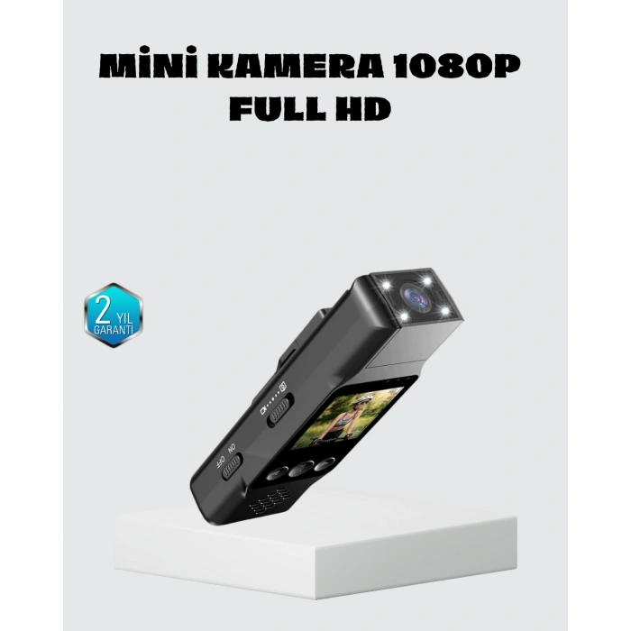 VipMarketim Mini Güvenlik Kamerası 1080P 3MP Fotoğraf 180° Ayarlanabilir Lens USB Şarjlı