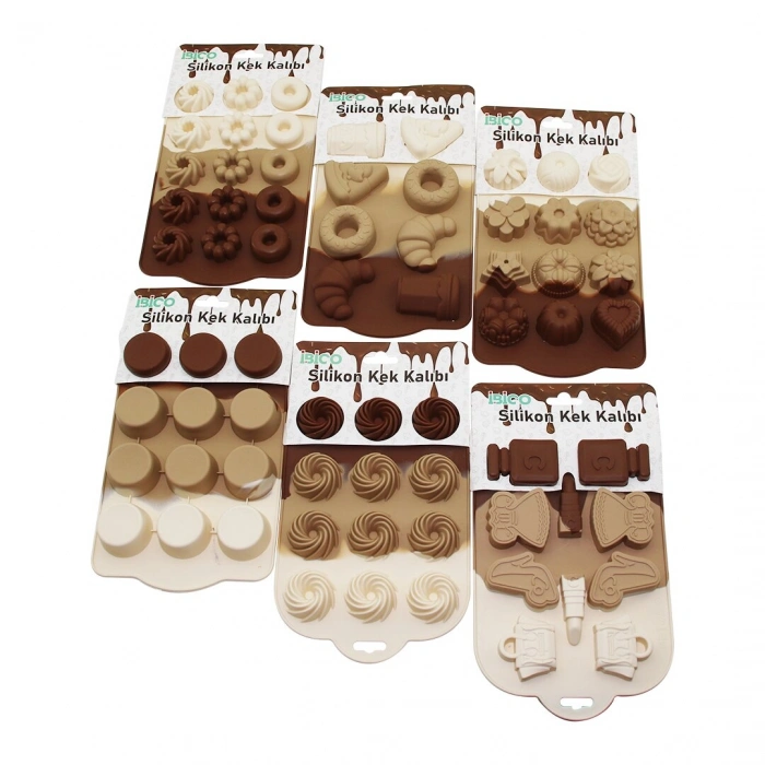 VipMarketim Mini Muffin Kek Kalıbı - Silikon - Karışık Model