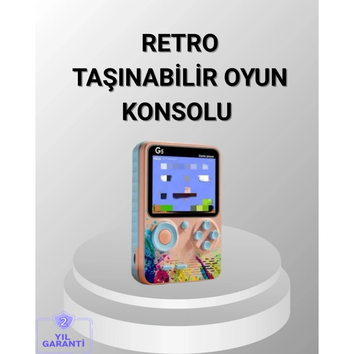 VipMarketim Mini Retro Oyun Konsolu 500 Oyunlu 3.0 İnç Ekran ve Şarjlı Batarya