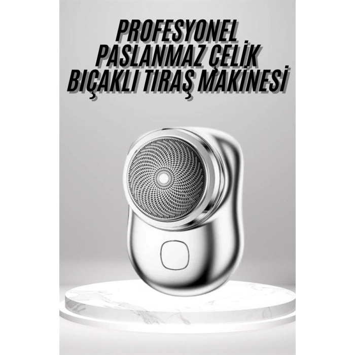 VipMarketim Mini Sıfır Sakal Yanak Tıraş Makinesi USB Şarjlı Sıfır Sakal Taşınabilir Korumalı