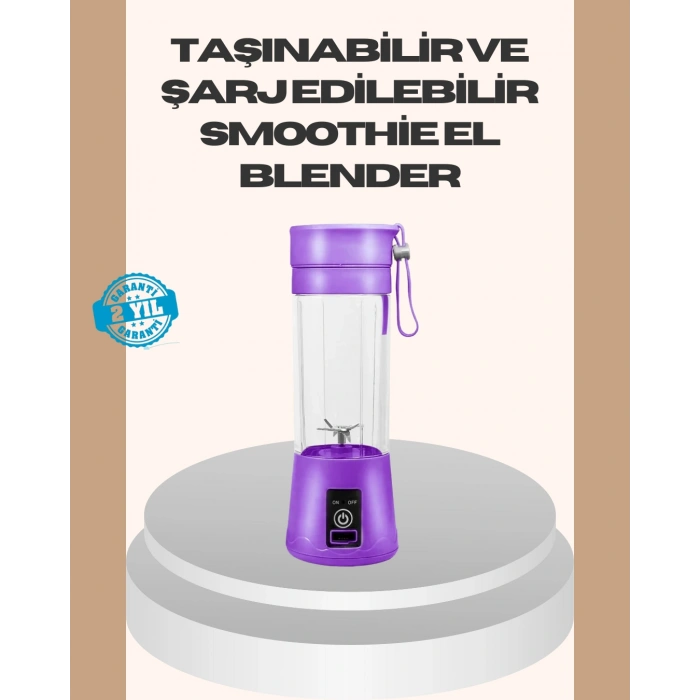 VipMarketim Mini Taşınabilir Blender 380ml USB Şarjlı Detoks Smoothie Hazırlayıcı