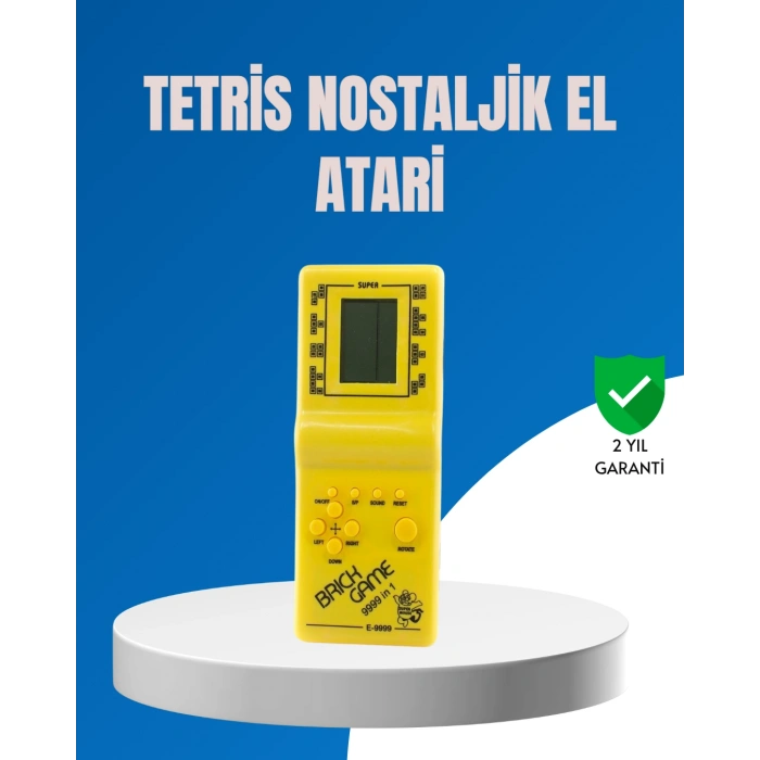 VipMarketim Mini Tetris El Aterisi – Taşınabilir Retro Oyun Konsolu Pil ile Çalışan Klasik Model