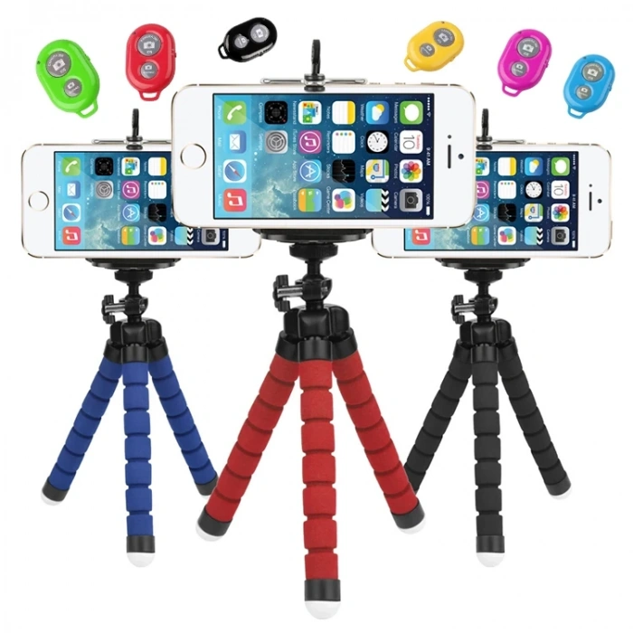 VipMarketim Mini Tripod Selfie Masa Üstü Stand + Bluetooth Kumanda-(5775)