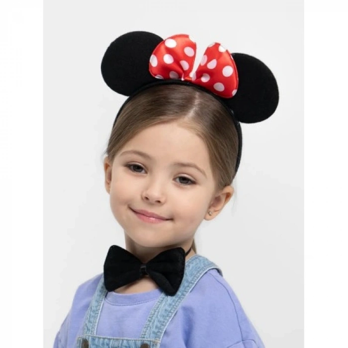 VipMarketim Minnie Mouse Kostüm Seti Taç Kuyruk Papyon Gösteri Seti