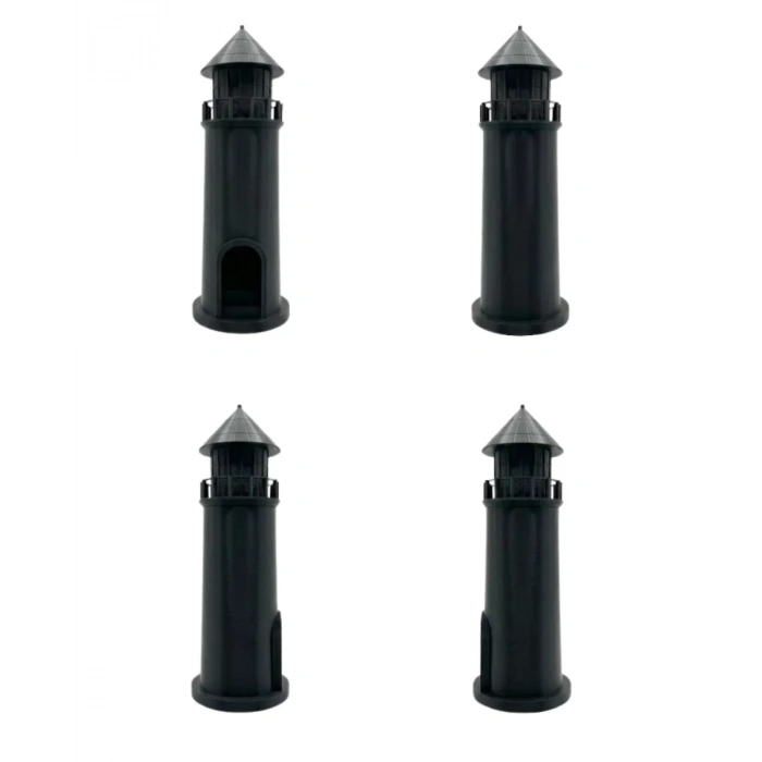 VipMarketim Modern Tasarımlı 3D Siyah Deniz Feneri Ev Dekor Objesi