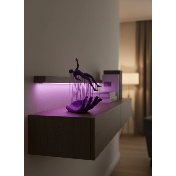 VipMarketim Mor El İnsan Figürü Dekoratif Biblo Minimal Modern Salon Raf ve Masa Üstü Aksesuar