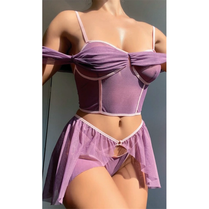 VipMarketim Mor Fantezi Kleopatra Kostümü