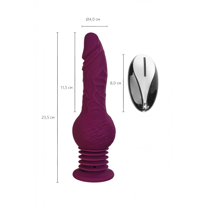 VipMarketim Motorlovers Striker Mini Seks Makinesi, Uzaktan Kumandalı, Silikon, Mor, 23.5 Cm