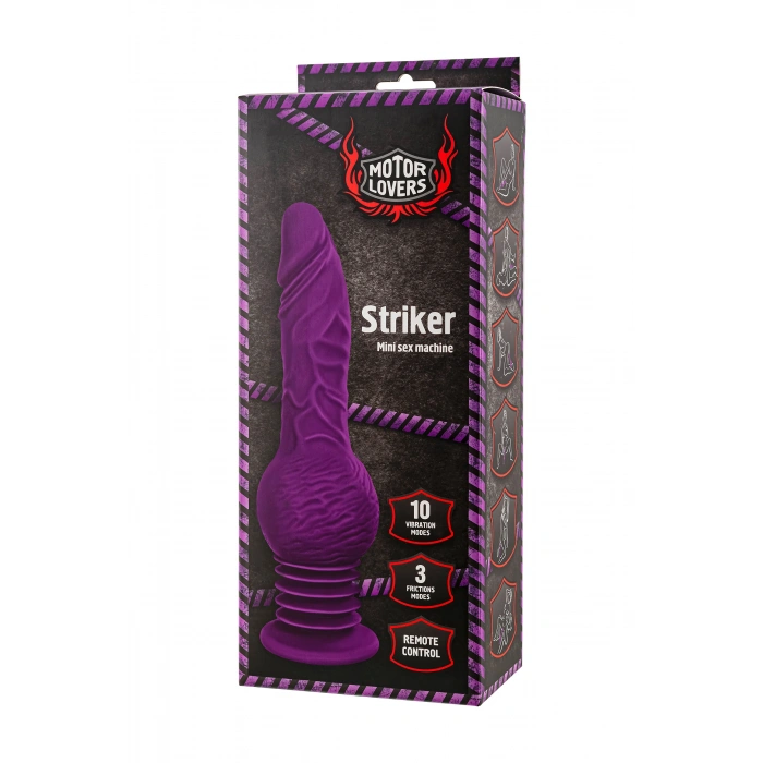 VipMarketim Motorlovers Striker Mini Seks Makinesi, Uzaktan Kumandalı, Silikon, Mor, 23.5 Cm