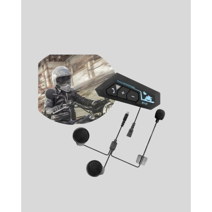 VipMarketim Motosiklet Kaskı İçin Bluetooth Kulaklık – Kablosuz Mikrofonlu Gürültü Azaltmalı BT22