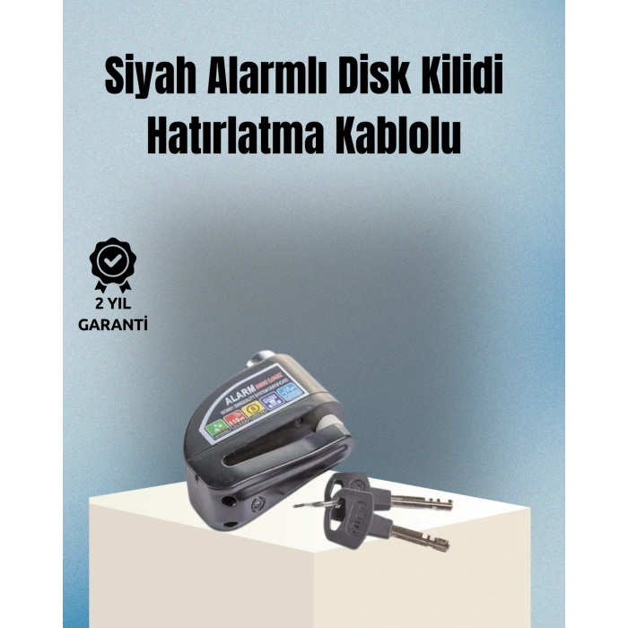 VipMarketim Motosiklet ve Bisiklet İçin 6mm Pinli Alarmlı Disk Kilidi