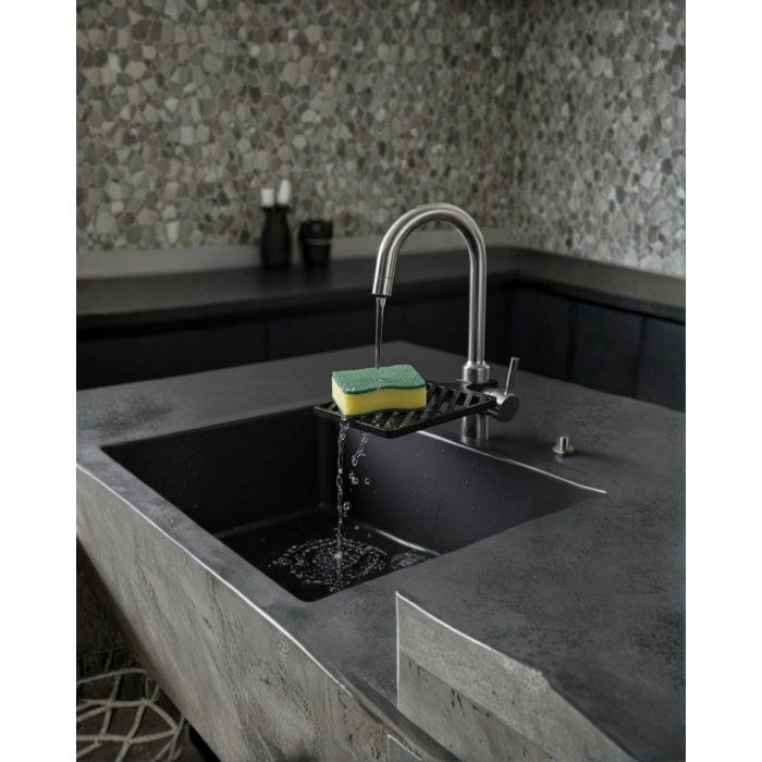 VipMarketim Musluğa Monte Sünger Organizeri Hijyenik Drenajlı Pratik Tasarım