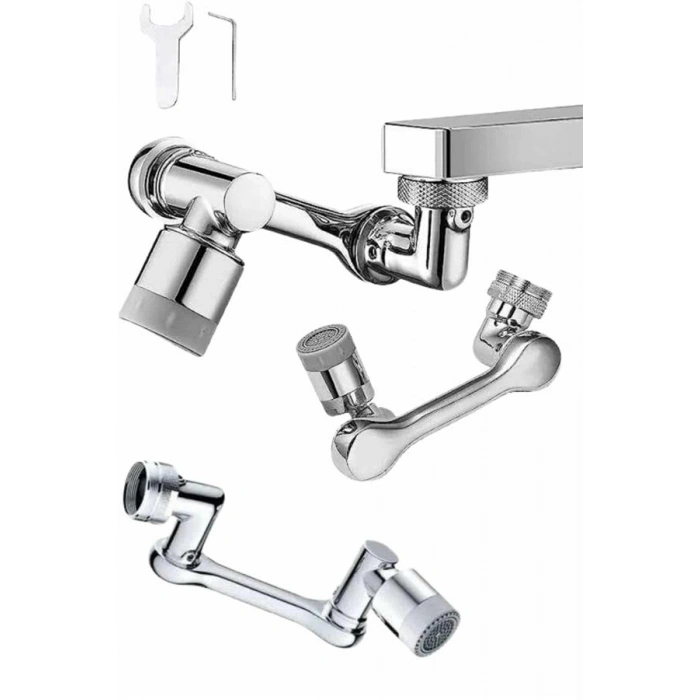 VipMarketim Mutfak Musluk Başlığı 1080 Derece Dönebilir Oynar Başlıklı Musluk Aparatı