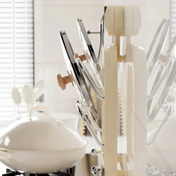 VipMarketim Mutfak Tava Tencere Kapak Tutucu Organizer Raf