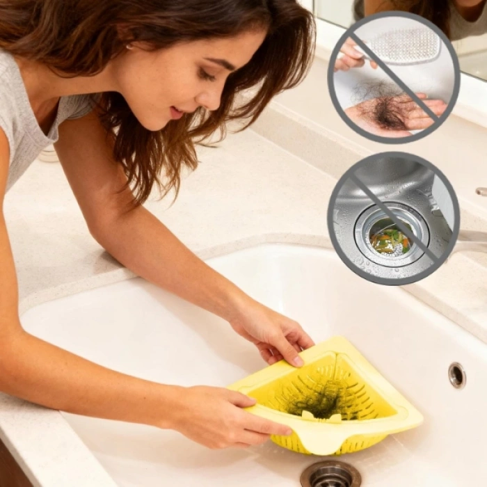VipMarketim Mutfak ve Banyo Üçgen Lavabo Süzgeci