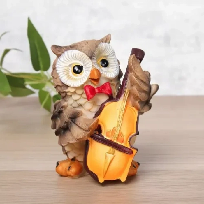 VipMarketim Müzisyen Baykuşlar Biblo Seti 4lü