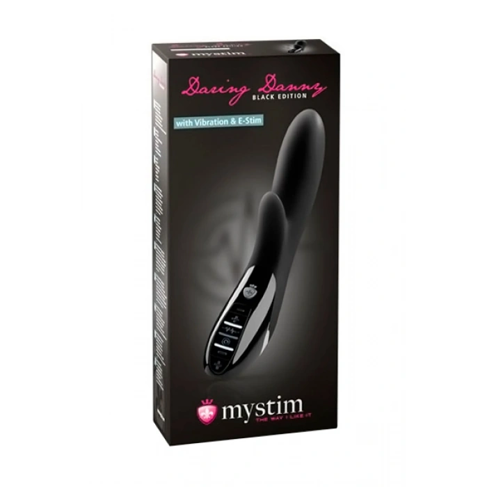 VipMarketim Mystim Daring Danny Elektro Stimülasyonlu Vibratör, Silikon, Siyah, 27 Cm