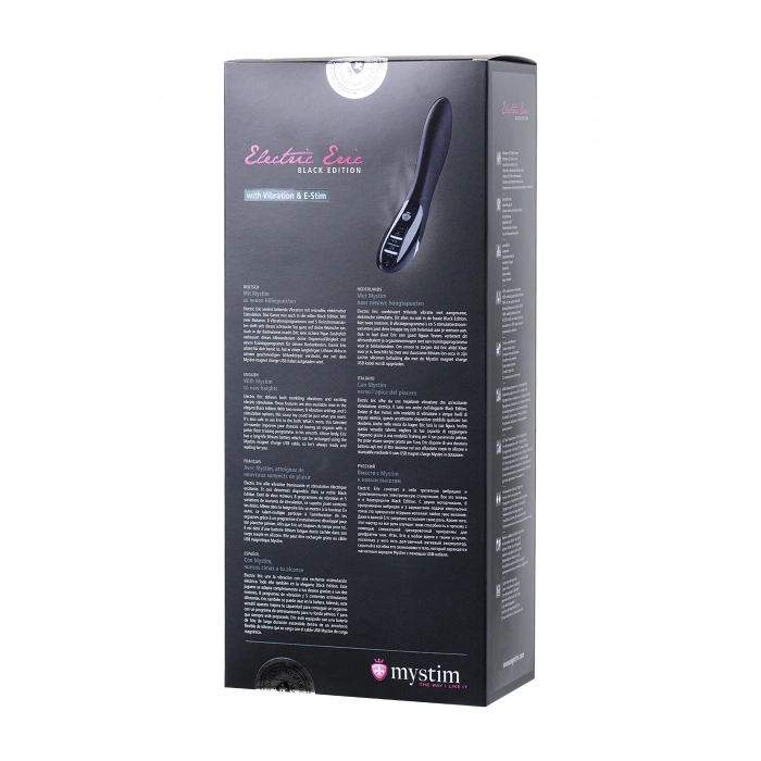 VipMarketim Mystim Electric Eric Elektro Stimülasyonlu Vibratör, siyah, 27 cm, Silikon