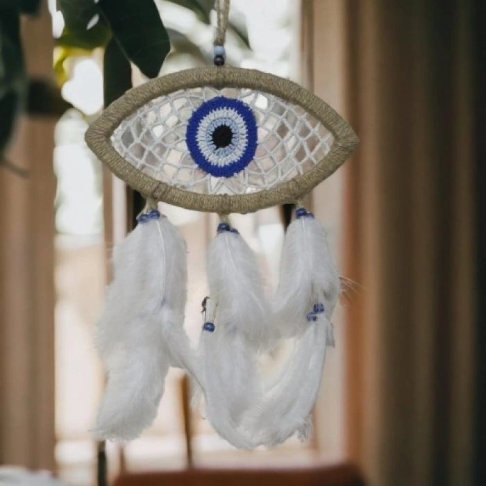 VipMarketim Nazar Boncuğu Motifli Göz Model Duvar Süsü El İşçiliği Duvar Dekoru