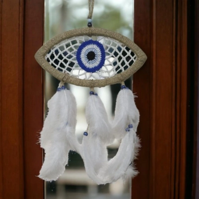 VipMarketim Nazar Boncuğu Motifli Göz Model Duvar Süsü El İşçiliği Duvar Dekoru