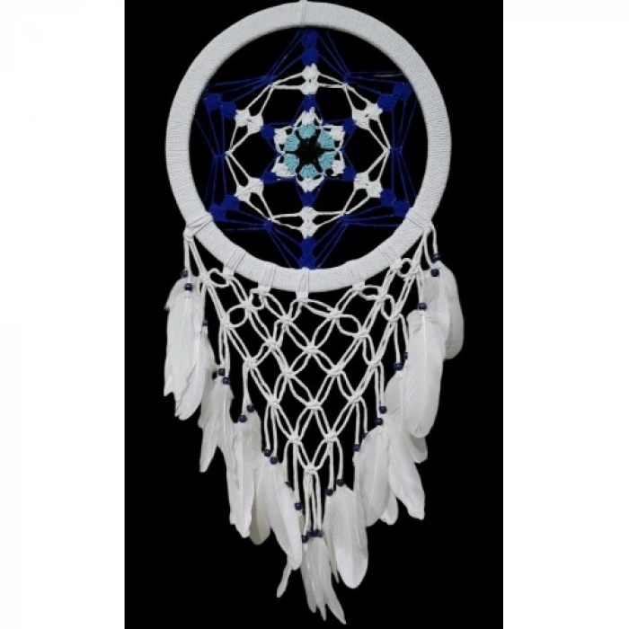 VipMarketim Nazar Boncuğu Renklerinde Yıldız Motifli Büyük Boy Düş Kapanı Duvar Dekoru