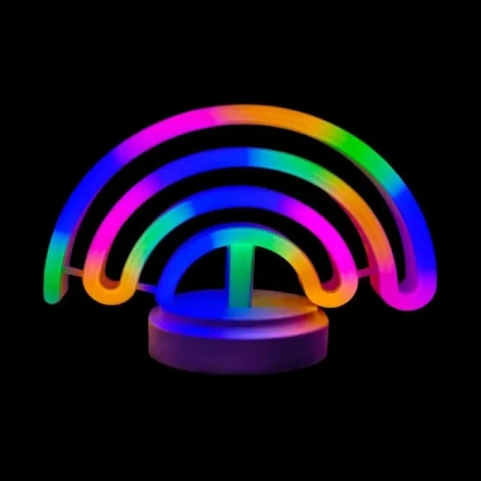 VipMarketim Neon Işıklı Gökkuşağı Masa Gece Lambası