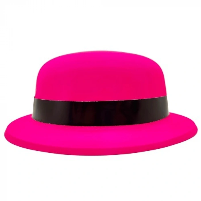 VipMarketim Neon Partisi Pembe Renk Melon Plastik Parti Şapkası
