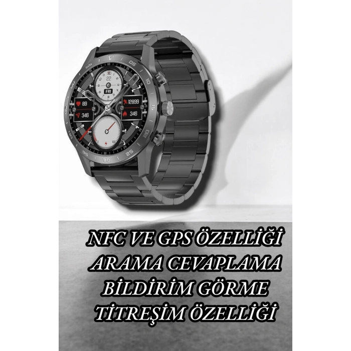 VipMarketim NFC ve Kablosuz Şarjlı Akıllı Saat EKG Nabız & Spor Modları ile iOS ve Android Uyumlu