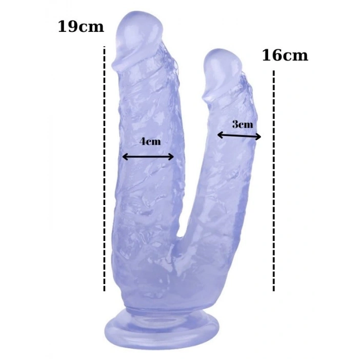 VipMarketim Noctis 19cm Mor Çiftli Dildo No:76