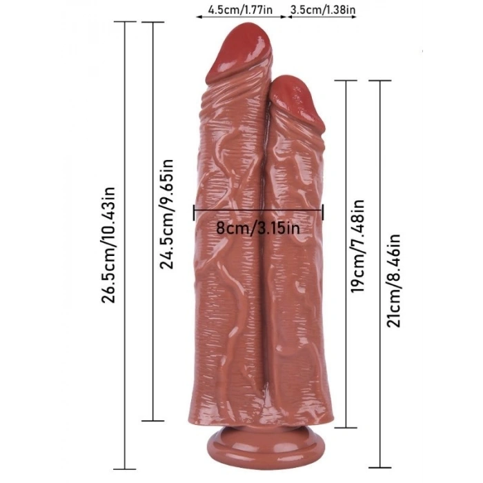 VipMarketim Noctis 26,5cm Kahverengi Çiftli Dildo No:111