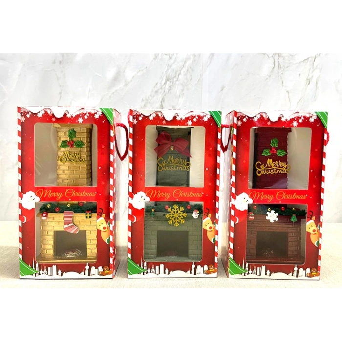VipMarketim Noel Temalı Polyester Şömine Tütsülük