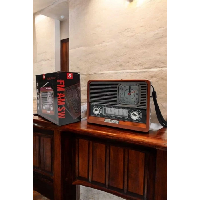 VipMarketim Nostaljik Görünümlü USB Girişli Bluetooth Bağlantılı Radyo