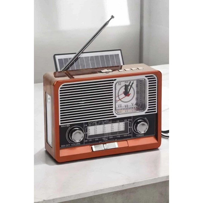 VipMarketim Nostaljik Görünümlü USB Girişli Bluetooth Bağlantılı Radyo