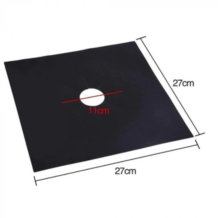 VipMarketim Ocak Koruyucu Folyo Yanmaz Yapışmaz 4lü Set Siyah Renk