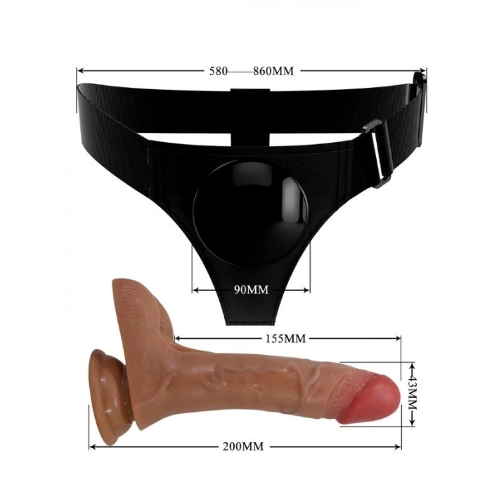 VipMarketim Oher Fışkırtmalı & Titreşimli Belden Bağlamalı Dildo Vibratör